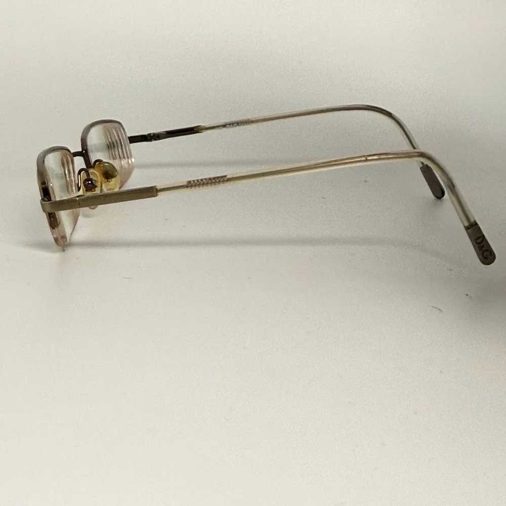 D&G Dolce & Gabbana 4059‎ 700 135 Gold Metal Rectangle Eyeglasses Frames Vintage